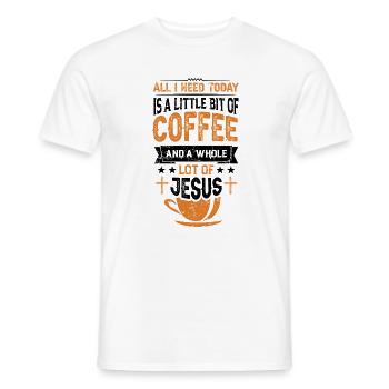 Kaffee & Jesus – Mehr brauche ich nicht - Männer T-Shirt - Weiß - Vorne - AI Model Male 178 dark (178cm)