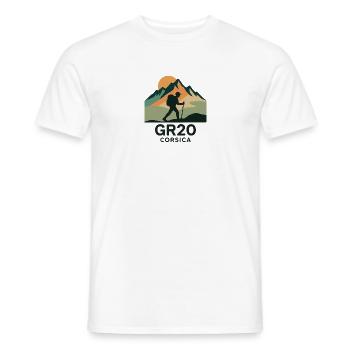 GR 20 CORSICA - Men's T-Shirt - white - Front - AI Model Male 178 dark (178cm)