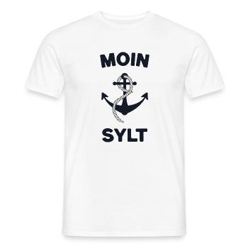 Moin Sylt – Conception d’ancres maritimes - T-shirt homme - blanc - Devant - AI Model Male 178 dark (178cm)