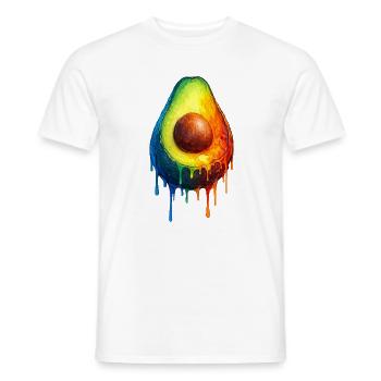 Avocado with a colorful gradient - Men's T-Shirt - white - Front - AI Model Male 178 dark (178cm)