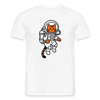 Katze im Weltraum - Männer T-Shirt - Weiß - Vorne - AI Model Male 178 dark (178cm)