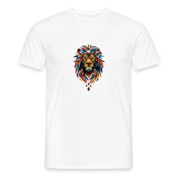 Farbenfroher Löwenkopf - Männer T-Shirt - Weiß - Vorne - AI Model Male 178 dark (178cm)