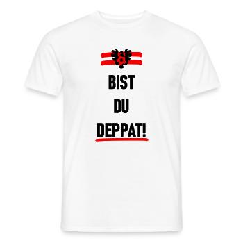 Bist du deppat - Männer T-Shirt - Weiß - Vorne - AI Model Male 178 dark (178cm)