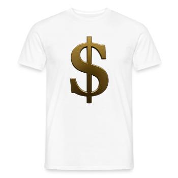 Goldenes Dollarzeichen Design - Männer T-Shirt - Weiß - Vorne - AI Model Male 178 dark (178cm)