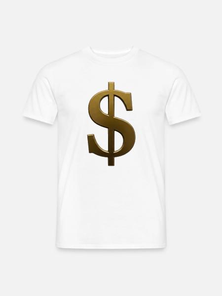 Goldenes Dollarzeichen Design - Männer T-Shirt - Weiß