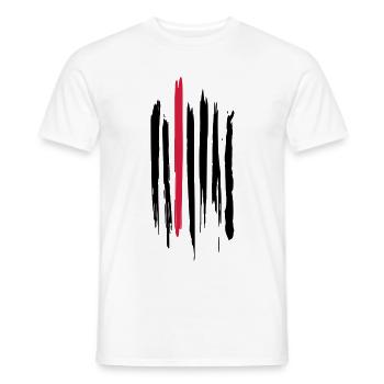 Schwarz-rote Pinselstriche - Männer T-Shirt - Weiß - Vorne - AI Model Male 178 dark (178cm)