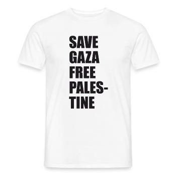 Save Gaza Free Palestine Palestina - Männer T-Shirt - Weiß - Vorne - AI Model Male 178 dark (178cm)