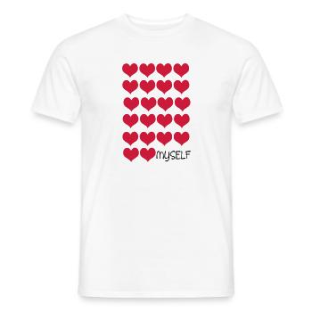 love love MYSELF - Men's T-Shirt - white - Front - AI Model Male 178 dark (178cm)