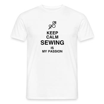 Sewing Sewer Couture Fashion Nähen Schneider - Men's T-Shirt - white - Front - AI Model Male 178 dark (178cm)