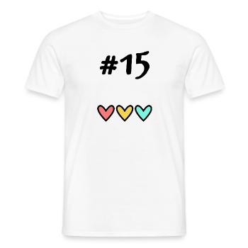 15. 15 YEARS. 15th ANNIVERSARY. BIRTHDAY 15 YEARS. - Men's T-Shirt - white - Front - AI Model Male 178 dark (178cm)