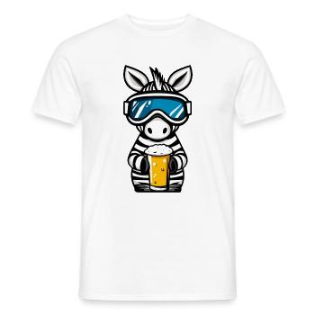 Bière Zebra Ski - T-shirt homme - blanc - Devant - AI Model Male 178 dark (178cm)