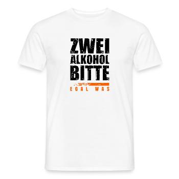 Zwei Alkohol bitte! Saufen Bier Party - Männer T-Shirt - Weiß - Vorne - AI Model Male 178 dark (178cm)