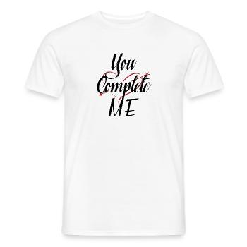 Valentine's Day Sayings You Complete Me Gift - Men's T-Shirt - white - Front - AI Model Male 178 dark (178cm)