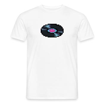 Schwarze schräge Schallplatte in Pixel Art - Männer T-Shirt - Weiß - Vorne - AI Model Male 178 dark (178cm)