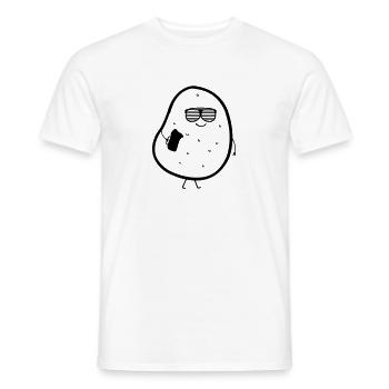 potato with beer - Men's T-Shirt - white - Front - AI Model Male 178 dark (178cm)