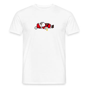 Père Noël ivre avec de la bière en Pixel Art - T-shirt homme - blanc - Devant - AI Model Male 178 dark (178cm)