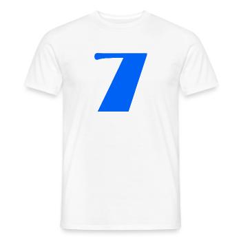 7. BIRTHDAY. HAPPY BIRTHDAY - Men's T-Shirt - white - Front - AI Model Male 178 dark (178cm)