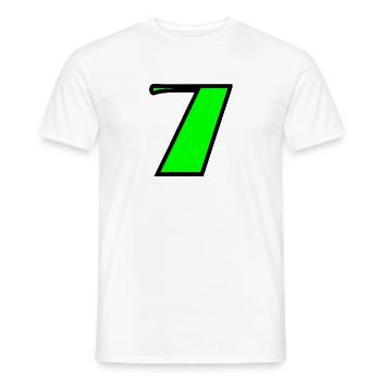 7. 7 ANS. 7e ANNIVERSAIRE. ANNIVERSAIRE 7 ANS - T-shirt homme - blanc - Devant - AI Model Male 178 dark (178cm)