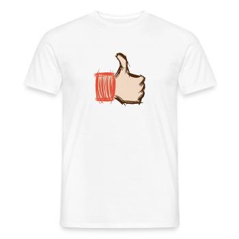 Pouce levé, pouce baissé, emoji dessiné à la main - T-shirt homme - blanc - Devant - AI Model Male 178 dark (178cm)