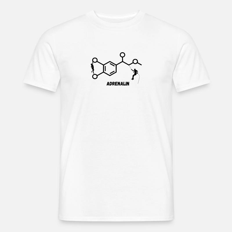 Adrenalin beim Klettern und Boulder - Männer T-Shirt - Weiß