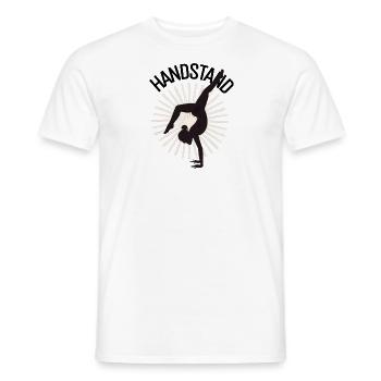 Handstand Yoga Calisthenics Fitness Balance Pose - Men's T-Shirt - white - Front - AI Model Male 178 dark (178cm)