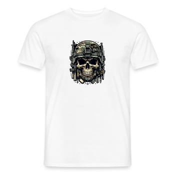 Soldier's Legacy: Camo Skull - Men's T-Shirt - white - Front - AI Model Male 178 dark (178cm)