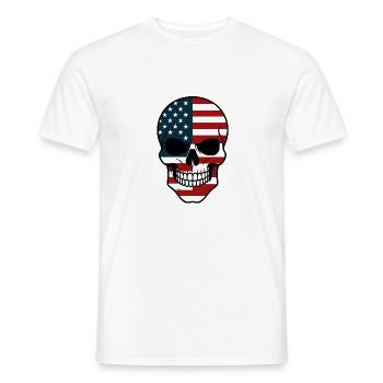 Crâne et drapeau américain - T-shirt homme - blanc - Devant - AI Model Male 178 dark (178cm)