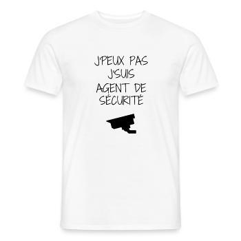 Sécurité / Vigile / Surveiller / Security - T-shirt homme - blanc - Devant - AI Model Male 178 dark (178cm)