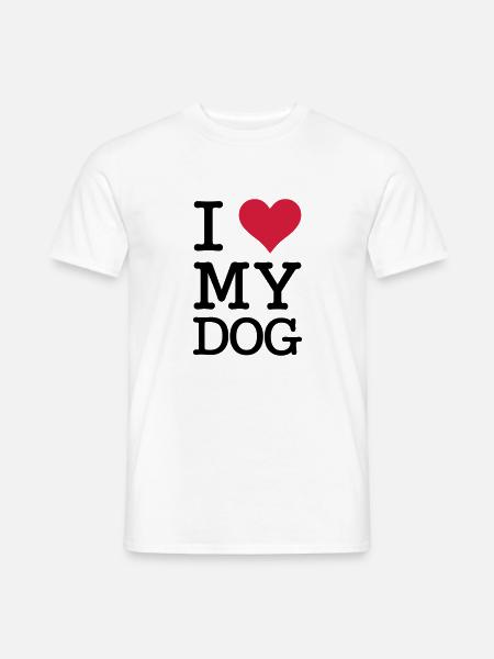 I Love My Dog - Männer T-Shirt - Weiß