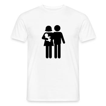 familie - Men's T-Shirt - white - Front - AI Model Male 178 dark (178cm)