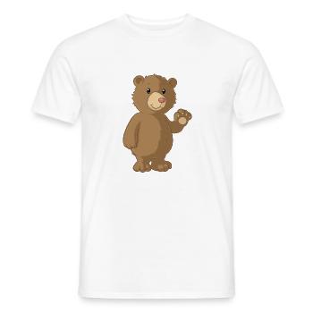 Ours de dessin animé en agitant - T-shirt homme - blanc - Devant - AI Model Male 178 dark (178cm)