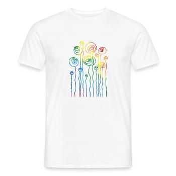 Blumen - Männer T-Shirt - Weiß - Vorne - AI Model Male 178 dark (178cm)