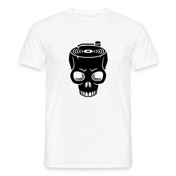 Skull Record Player - Men's T-Shirt - white - Front - AI Model Male 178 dark (178cm)