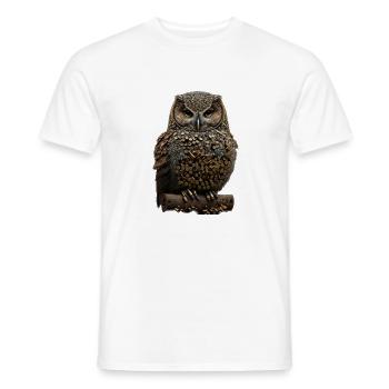 Eule V - Männer T-Shirt - Weiß - Vorne - AI Model Male 178 dark (178cm)