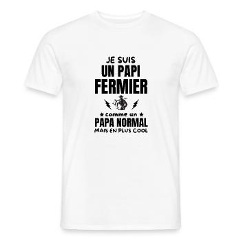 PAPI FERMIER - T-shirt homme - blanc - Devant - AI Model Male 178 dark (178cm)