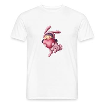 Hase Bunny Herz Heart Kawaii Niedlich Süß Cute Kid - Männer T-Shirt - Weiß - Vorne - AI Model Male 178 dark (178cm)