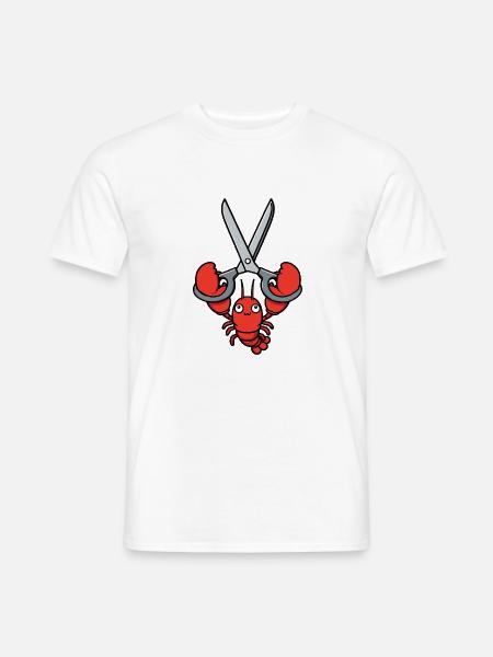 Komisk Hummer Krabbe Hummer Spiny Hummer Grå Saks - Mænd T-shirt - hvid