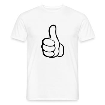 Pouce levé de la main - T-shirt homme - blanc - Devant - AI Model Male 178 dark (178cm)