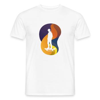 Planche à roulettes Kickflip Patinage - T-shirt homme - blanc - Devant - AI Model Male 178 dark (178cm)