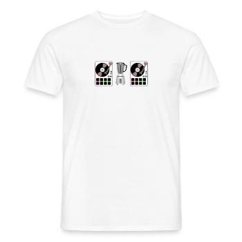 DJ controller with mixer - Men's T-Shirt - white - Front - AI Model Male 178 dark (178cm)