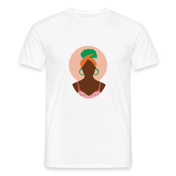African woman - Men's T-Shirt - white - Front - AI Model Male 178 dark (178cm)