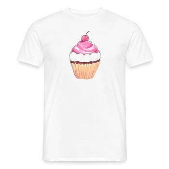 Cupcake with cherry - Men's T-Shirt - white - Front - AI Model Male 178 dark (178cm)