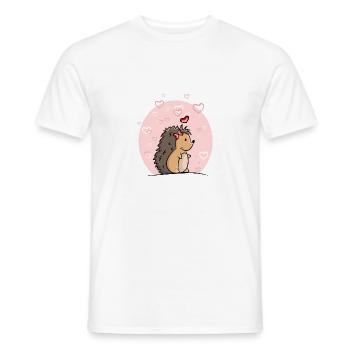 Igel Mädchen mit Herzen - Männer T-Shirt - Weiß - Vorne - AI Model Male 178 dark (178cm)