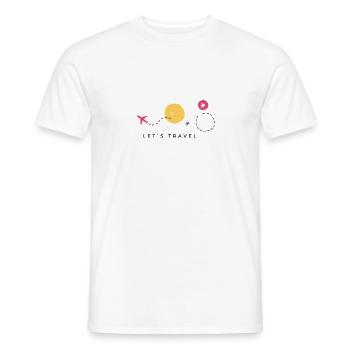 C’est parti pour le voyage - T-shirt homme - blanc - Devant - AI Model Male 178 dark (178cm)