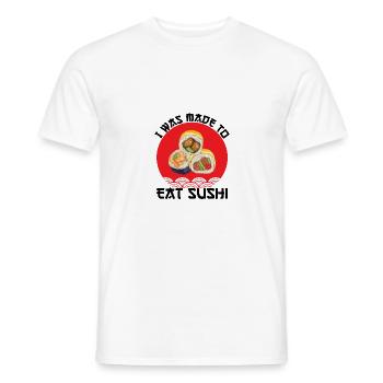 Amateur de cuisine japonaise, on m’a fait manger des sushis - T-shirt homme - blanc - Devant - AI Model Male 178 dark (178cm)
