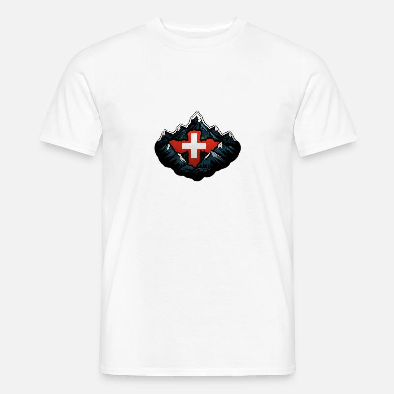 Schweizer Berge - Männer T-Shirt - Weiß