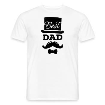 Best papa, father in the world, universe, universe - Men's T-Shirt - white - Front - AI Model Male 178 dark (178cm)