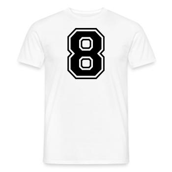 8 Numéro 8 Chiffre Numéro De Numéro de Dossier Cadeau - T-shirt homme - blanc - Devant - AI Model Male 178 dark (178cm)