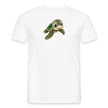 Cartoon Turtle - Cute Turtle - Kids - Men's T-Shirt - white - Front - AI Model Male 178 dark (178cm)