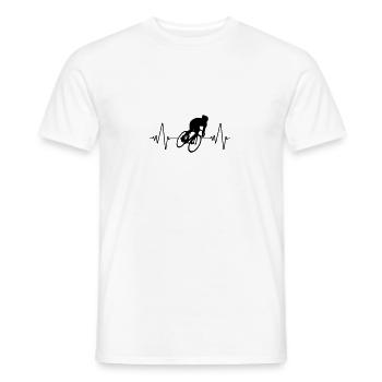 Bicycle heartbeat Heartbeat bike wheel - Men's T-Shirt - white - Front - AI Model Male 178 dark (178cm)